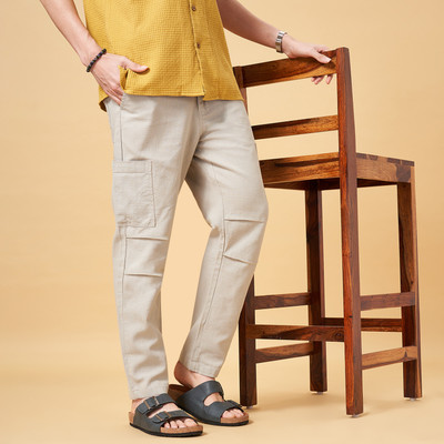 7 Alt by Pantaloons Regular Fit Men Grey Trousers