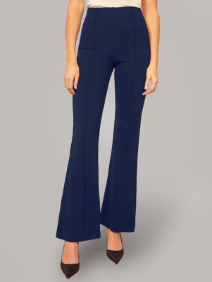 H AND S CLOTHING HOUSE Flared Women Dark Blue Trousers