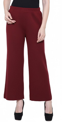 TNQ Regular Fit Women Maroon Trousers