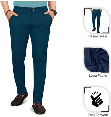 Shreyannk Slim Fit Men Dark Blue Trousers