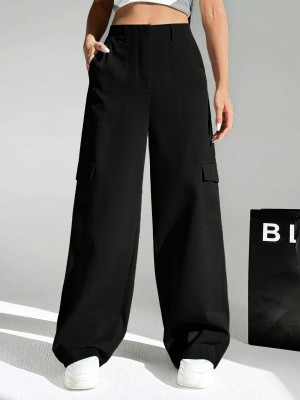 Leriya Fashion Regular Fit Women Black Trousers