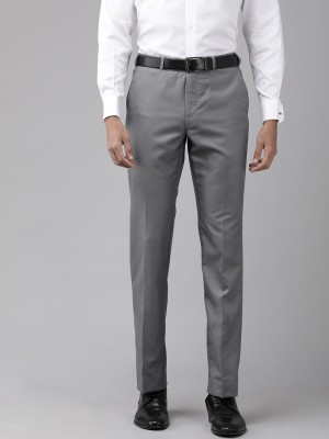 PARK AVENUE Slim Fit Men Grey Trousers