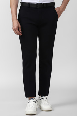 PETER ENGLAND Slim Fit Men Dark Blue Trousers