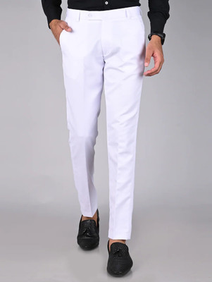 The DS Regular Fit Men White Trousers
