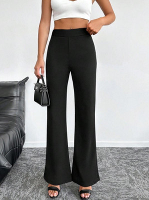 Denimix Flared Women Black Trousers
