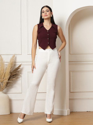 AAYU Regular Fit Women White Trousers