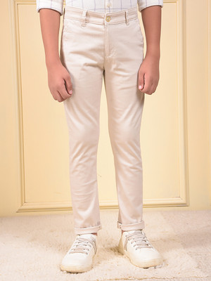 CRIMSOUNE CLUB Slim Fit Boys Beige Trousers