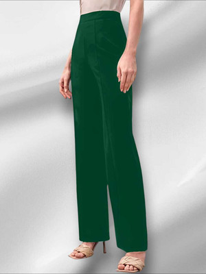 Levony Regular Fit Women Green Trousers