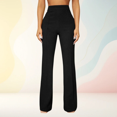 Anitafashion Loose Fit Women Black Trousers