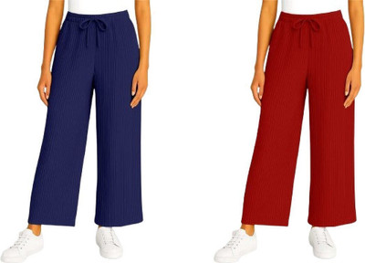 ALKASWAA CLOTHING Flared Women Dark Blue, Maroon Trousers