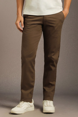 LOUIS PHILIPPE Tapered Men Brown Trousers