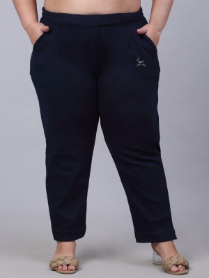 Trend Level Regular Fit Women Dark Blue Trousers