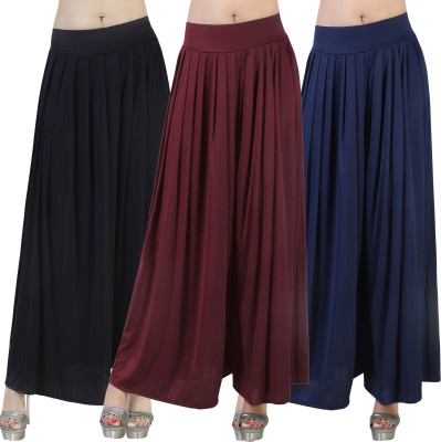 Afreen Flared Women Black, Maroon, Dark Blue Trousers