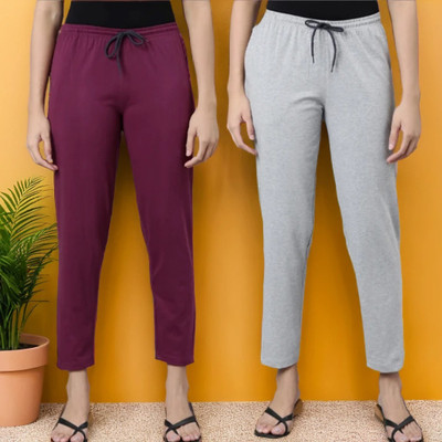 Kryptic Solid Women Red, Grey Track Pants