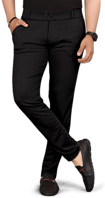 COMBRAIDED Regular Fit Men Black Trousers