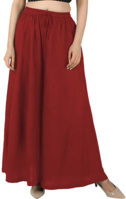 AARMAD Flared Women Maroon Trousers