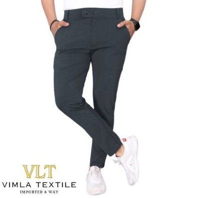 Vimla Textile Regular Fit Men Grey Trousers