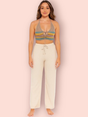 Empracee Comfort Fit Women Beige Trousers