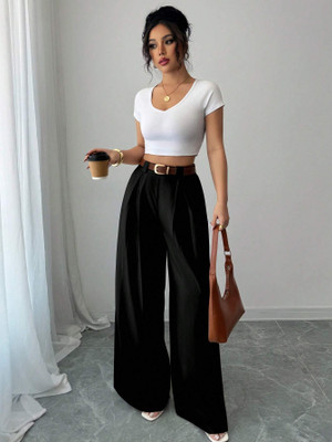 Aahwan Relaxed Women Black Trousers