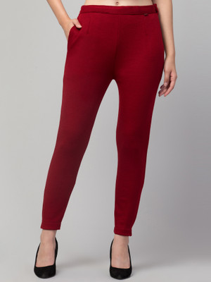 DIAMOND RUBY Regular Fit Women Maroon Trousers