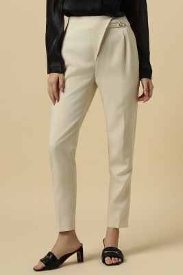 Allen Solly Slim Fit Women Cream Trousers