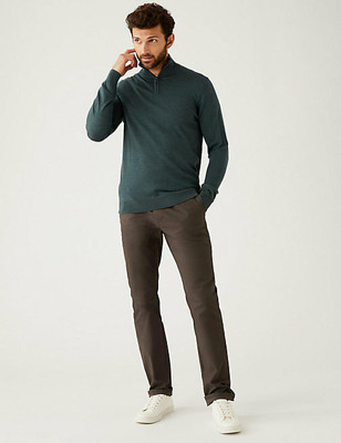 MARKS & SPENCER Slim Fit Men Black Trousers