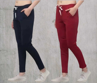 Retailmart Straight Fit Women Blue, Red Trousers