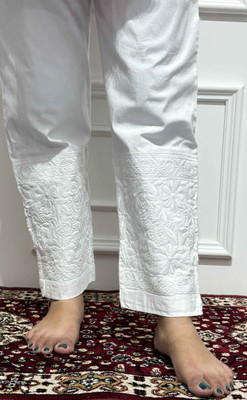 IQRAAZ CREATION Regular Fit Women White Trousers