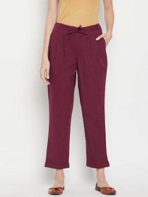 KG TRENZ Relaxed Women Maroon Trousers