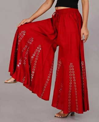 SMASUMM Comfort Fit Women Red Trousers