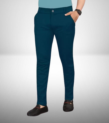 ISUEL FAB Slim Fit Men Blue Trousers