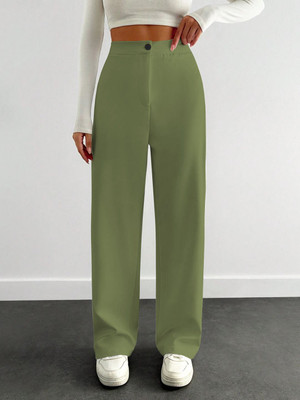 METRONAUT Regular Fit Women Green Trousers