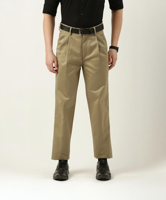 PETER ENGLAND Regular Fit Men Khaki Trousers