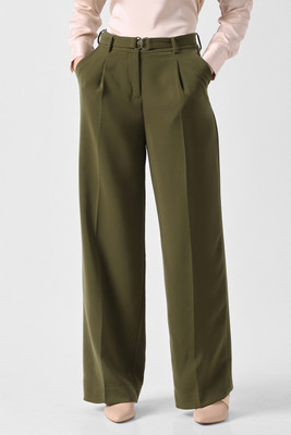 VAN HEUSEN Regular Fit Women Green Trousers