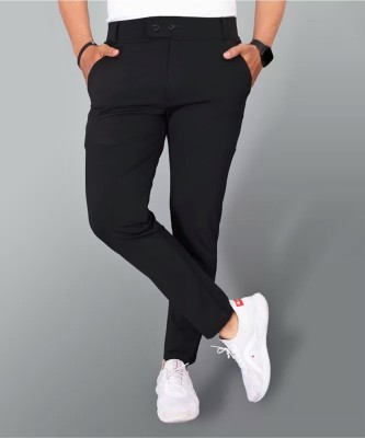 Vimla Textile Regular Fit Men Black Trousers