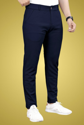 USIGO Comfort Fit Men Dark Blue Trousers