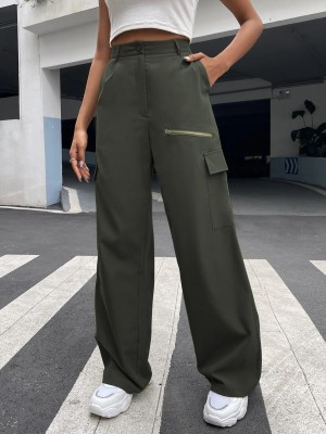 Leriya Fashion Regular Fit Women Green Trousers