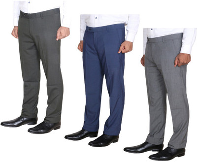 KAVYA Regular Fit Men Light Green, Blue, Brown Trousers