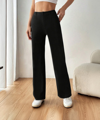 Toochki Straight Fit Women Black Trousers