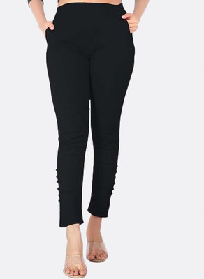 CHAHAK Slim Fit Women Black Trousers
