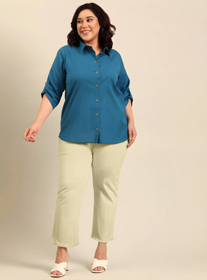 fashion plus point Regular Fit Women Cream Trousers