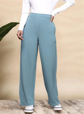 Mast & Harbour Regular Fit Women Light Blue Trousers
