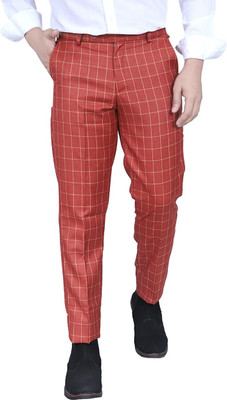 Kundan Slim Fit Men Maroon Trousers