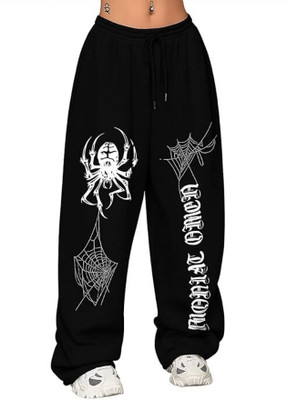 raushiongarment Loose Fit Women Black, Multicolor Trousers