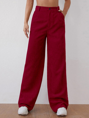 Rajovati Slim Fit Women Maroon Trousers