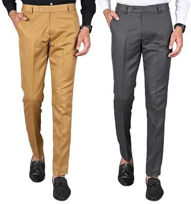 SEVEN HUNTERS Regular Fit Men Khaki, Grey Trousers