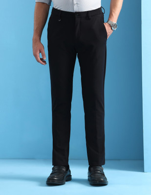 Arrow Newyork Slim Fit Men Black Trousers