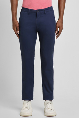 PETER ENGLAND Slim Fit Men Dark Blue Trousers