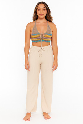 Empracee Comfort Fit Women Beige Trousers