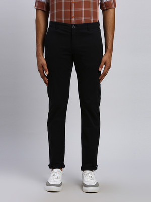 PARX Tapered Men Black Trousers